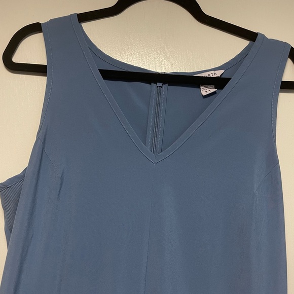 Athleta 8 (Medium) Brooklyn Jumpsuit, Cottage Blue Pants City Long Romper - Picture 6 of 16